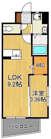 オーヴィジョンクラス浅香通(1LDK/6階)の間取り写真