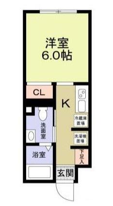 レジス大山(1K/4階)の間取り写真