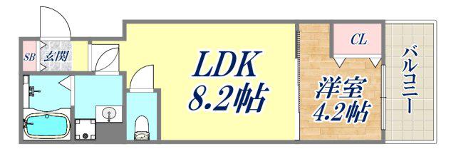 D PORTA COMFORT(1LDK/2階)の間取り写真
