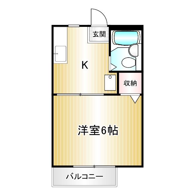エターナルスクエア(1K/1階)の間取り写真