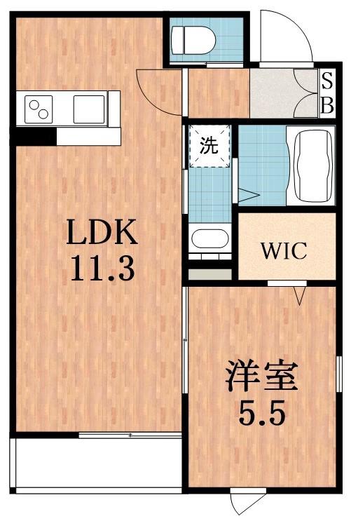 メゾンドルミエール(1LDK/2階)の間取り写真