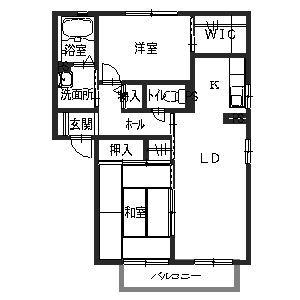 アーバヒルG(2LDK/2階)の間取り写真