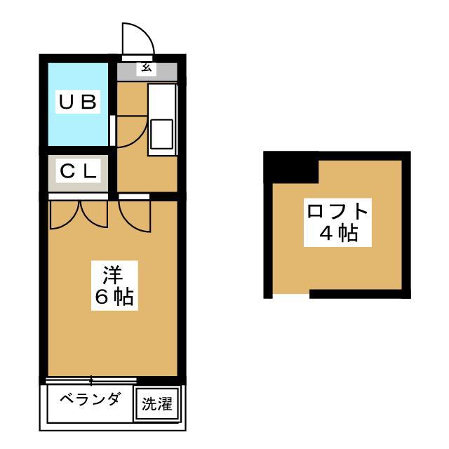 メゾン芝山(1K/2階)の間取り写真