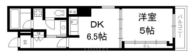ばうはうす桃山(1DK/3階)の間取り写真