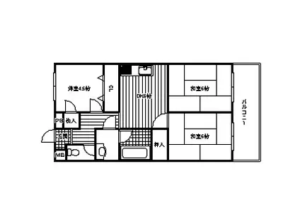 小川ハイツ(3DK/2階)の間取り写真