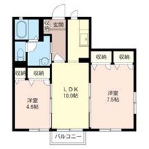 エクレール(2LDK/2階)の間取り写真