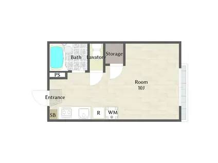 むさし野ハイツ(ワンルーム/1階)の間取り写真