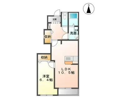 ソレイユコート(1LDK/1階)の間取り写真