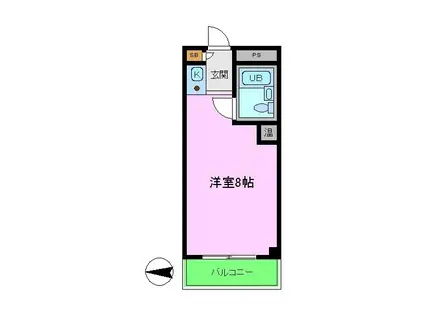 ハイツ加賀(ワンルーム/5階)の間取り写真