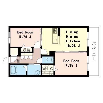 コンフォーザ並木(2LDK/3階)の間取り写真