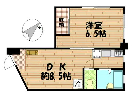 コアハイツ(1DK/5階)の間取り写真