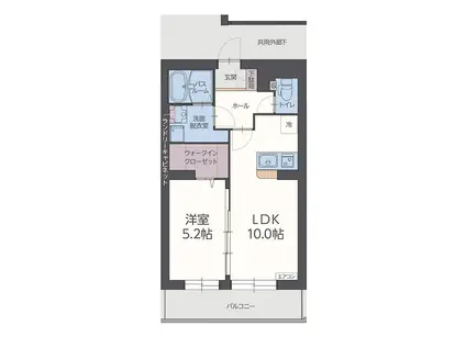 ポルトボヌール(1LDK/1階)の間取り写真