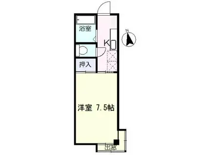 コーポミリオンリーフ(1K/2階)の間取り写真