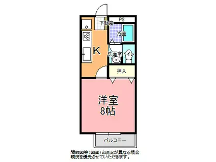 セサミハイツ(1K/1階)の間取り写真