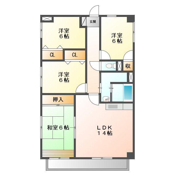 ヴィアーレマルフク南館(4LDK/11階)の間取り写真