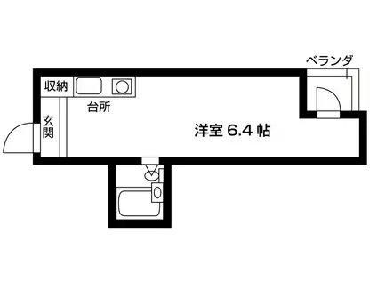 町屋ニュートーキョービル(ワンルーム/6階)の間取り写真