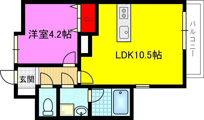 アーキビルド4(1LDK/1階)の間取り写真