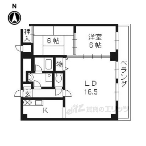 AFICION堀川(2LDK/11階)の間取り写真