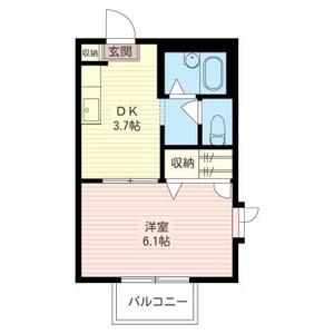 ブラウンコート(1K/1階)の間取り写真