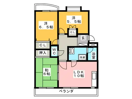 ラフィネ藤里(3LDK/4階)の間取り写真