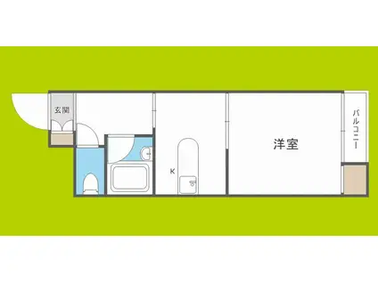 エクトIII(1K/2階)の間取り写真