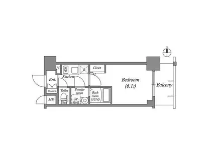 エスリード神戸ラ・コスタ(1K/7階)の間取り写真