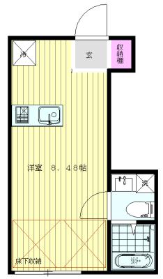 SONORITY213(ワンルーム/2階)の間取り写真