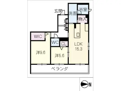 プレミアスゲート(2LDK/3階)の間取り写真