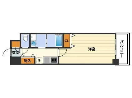 ルモン中津(ワンルーム/4階)の間取り写真