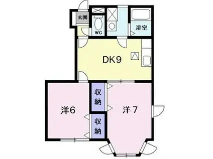 フルールサトロ(2DK/1階)の間取り写真