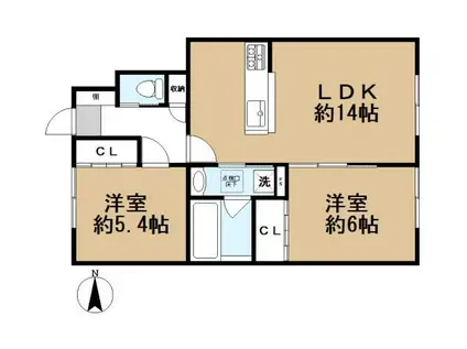 WAN MAISON(2LDK/1階)の間取り写真