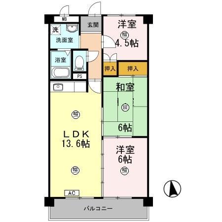 アン・ジュール(3LDK/1階)の間取り写真