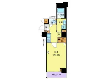 ディアレイシャス市谷薬王寺(1K/2階)の間取り写真