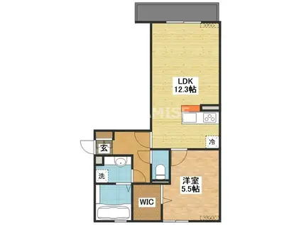 ラフィット(1LDK/3階)の間取り写真