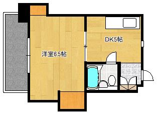 倉本第一ビル(1DK/5階)の間取り写真