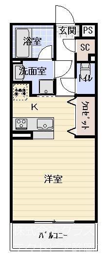 パルテール(ワンルーム/3階)の間取り写真