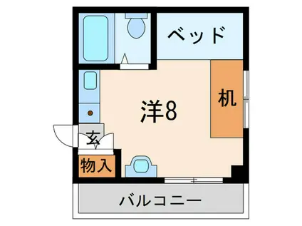 プチハイム(ワンルーム/2階)の間取り写真