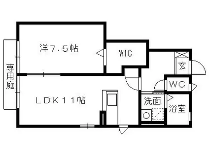サンハイムA(1LDK/1階)の間取り写真
