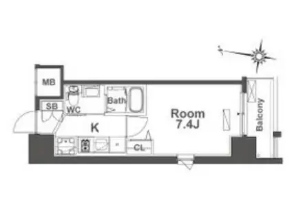 TLRレジデンス本町ウエスト(1K/9階)の間取り写真