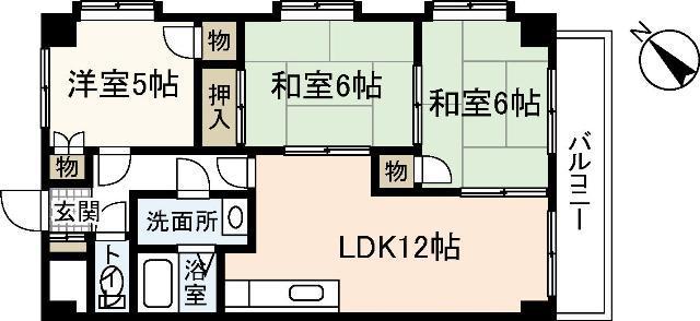ビラバロンI(3LDK/1階)の間取り写真