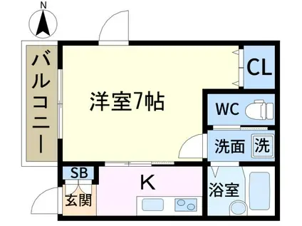 KDMハウス(1K/1階)の間取り写真