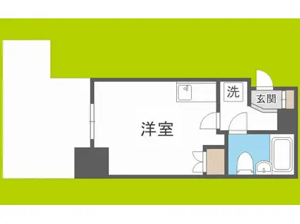 CLASS HILLS難波南(ワンルーム/1階)の間取り写真