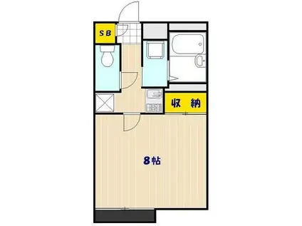 レオパレスアネモス(1K/1階)の間取り写真