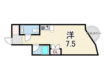 インパサディナ(ワンルーム/3階)の間取り写真