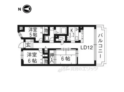紫野門前町アーバンライフ(3LDK/3階)の間取り写真