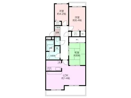 ライブタウン湘南野比5号棟(3LDK/1階)の間取り写真