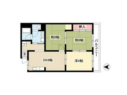 第2松原マンション(3DK/2階)の間取り写真