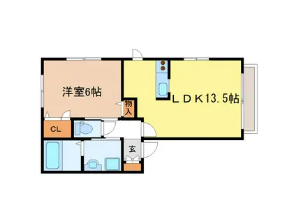 プッピス2(1LDK/1階)の間取り写真