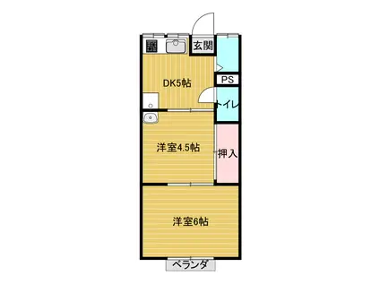 森田荘(2DK/2階)の間取り写真