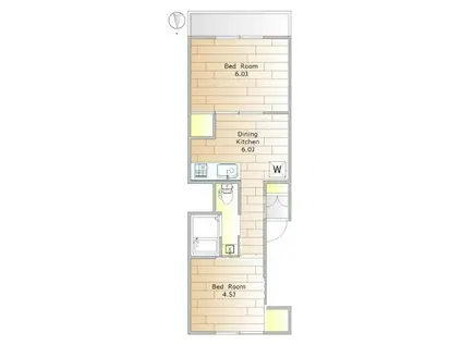 榎本ハイム(2DK/2階)の間取り写真